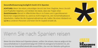 Reisen Sie nach Spanien? Ab sofort FCS-Formular zur Gesundheitskontrolle erforderlich!