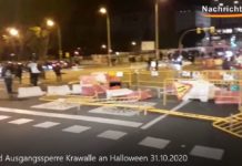 Madrid Ausgangssperre Krawalle an Halloween 31.10.2020