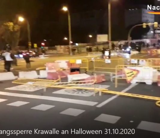 Madrid Ausgangssperre Krawalle an Halloween 31.10.2020