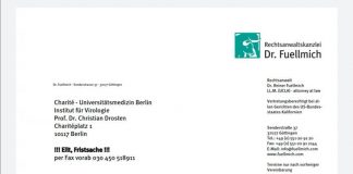 Charité Virologe Prof. Dr. Drosten wird von Deutschen Corona Ausschuss Anwalt Dr. Fuellmich abgemahnt