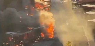 Spektakuläres Feuer in Valencia brennt mehr als 20 Busse der Verkehrsbetriebe EMT ab