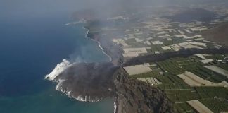 Die Lavainsel auf LaPalma ist bereits 8 Hektar groß