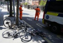 Auto Barcelona Radfahrer