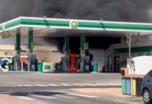 BP-Tankstelle Murcia Feuer