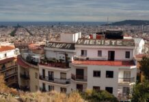 Hausbesetzer Barcelona Spanien