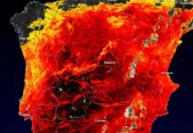 Hitzewelle Copernicus Heatmap Spanien