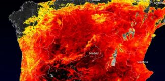 Hitzewelle Copernicus Heatmap Spanien