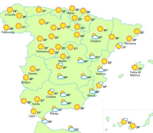 Sommerwetter Spanien Montag 10 Juli 2023