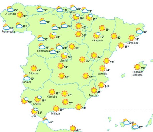 Spanienwetter Donnerstag 24 August 2023