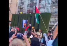 Spanien Israelische Flaggen Feuer