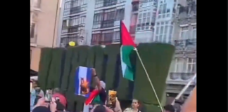 Spanien Israelische Flaggen Feuer