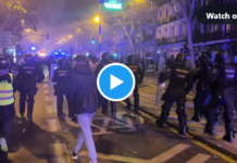 Nacht voll Krawallen in Madrid