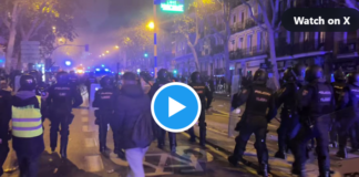 Nacht voll Krawallen in Madrid