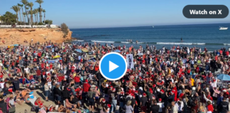 Weihnachtsmann Party am Strand La Zenia in Orihuela Costa