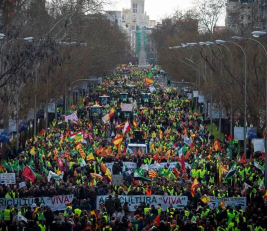 Bauernprotest in Madrid endet nach Versammlung Tausender Demonstranten