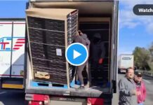 Katalanische Bauern blockieren mehrere Straßen im Land und werfen importierte Produkte