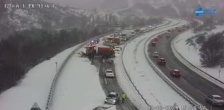 Starker Schneefall legt am Samstag Madrid lahm