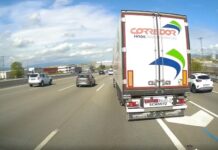 Total verrückter LKW Fahrer nötigt Wohnmobil Fahrer auf der Autobahn AP7 Richtung Girona und gefährdet gesamten Verkehr