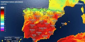 Extreme Hitze in Spanien mit Temperaturen zwischen 35 und 40 ºC in diesen Provinzhauptstädten