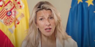 Spaniens Vizepräsidentin feiert die Anerkennung Palästinas mit dem Slogan Palästina wird vom Fluss bis zum Meer frei sein