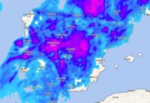 Die Aemet sagt aufgrund der DANA intensive Schauer starke Windböen und sogar großen Hagel voraus