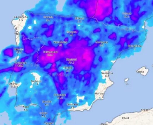 Die Aemet sagt aufgrund der DANA intensive Schauer starke Windböen und sogar großen Hagel voraus