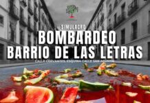 Ein Viertel in Madrid erlebt eine Bombenübung aus Solidarität mit Palästina