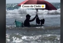 Nicht einmal die Flut nimmt ihm seinen Platz am Strand weg