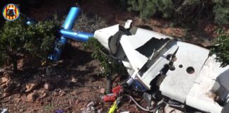 Drei Tote nach Kollision eines Hubschraubers mit einer Hochspannungsleitung in Puçol Valencia