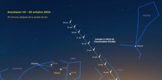 Der Komet C2023 A3 Tsuchinshan-ATLAS den sie ab diesem Samstag mit bloßem Auge in Spanien sehen können
