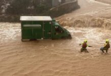Heftige Regenfälle in der Valencianischen Gemeinschaft hinterlassen in nur zwei Stunden fast 200 Liter pro Quadratmeter