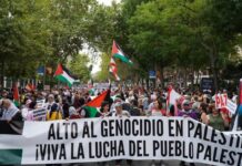 Tausende Menschen in Spanien fordern ein Jahr nach den Angriffen der Hamas ein Ende des Krieges in Gaza