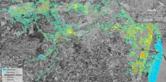 Das Bild des Copernicus-Satelliten das das Ausmaß der DANA-Katastrophe in Valencia zeigt