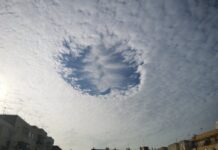 Die Wolke die Tage nach der DANA am Himmel von Valencia zu sehen war