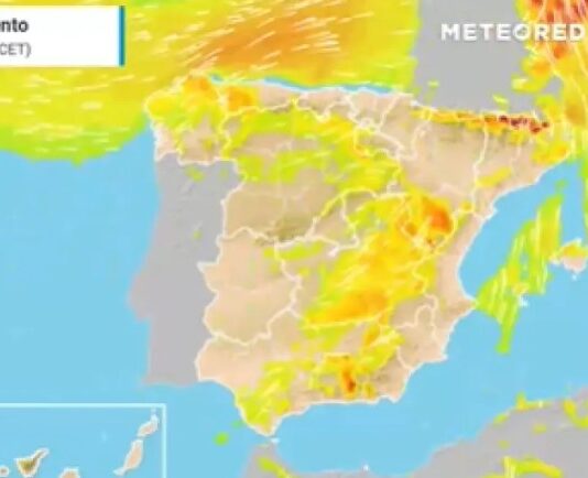 Eine von Sturmtief Bert gebrachte Kaltfront bringt in den kommenden Stunden mehr Wind und Regen nach Spanien