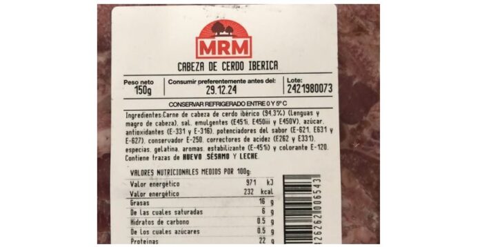 Lebensmittelwarnung vor Listerien in mehreren Fleischsorten der Marke MRM in Spanischen Supermärkten