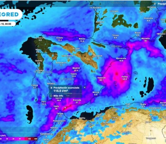 Málaga die mögliche Zone 0 der neuen DANA ab Mittwoch 3 Uhr morgens