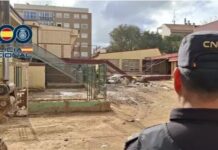 Mindestens ein Toter und ein Verletzter beim Einsturz bei der Inspektion einer Schule in Massanassa die von der DANA betroffen ist