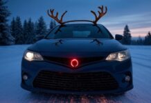 500 Euro Bußgeld, wenn Sie Weihnachten mit einem Rentiergeweih auf Ihrem Auto auf Spaniens Straßen zirkulieren