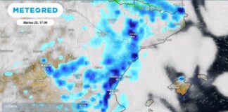 Die Aemet kündigt Regen für diese Woche an und aktiviert in Valencia, Alicante und Castellón aufgrund lokal starker Stürme gelbe Warnung