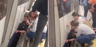 Ein junger Mann war zwischen dem Bahnsteig und einem Zug in Madrid eingeklemmt (VIDEO)