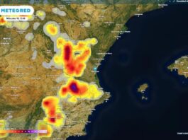AEMET warnt vor Stürmen in Aragonien, der Valencianischen Gemeinschaft und der Region Murcia