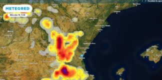 AEMET warnt vor Stürmen in Aragonien, der Valencianischen Gemeinschaft und der Region Murcia