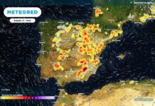 Morgen werden sich die Stürme über 11 Gemeinden auf dem spanischen Festland ausbreiten