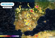 Hagel, Stürme und viel schwüles Wetter in Spanien: die Wettervorhersage für diesen Mittwoch