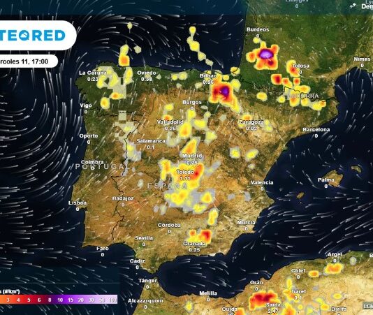 Hagel, Stürme und viel schwüles Wetter in Spanien: die Wettervorhersage für diesen Mittwoch