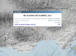 Almería bebt erneut: Erdbeben der Stärke 2,7 in Alhama registriert