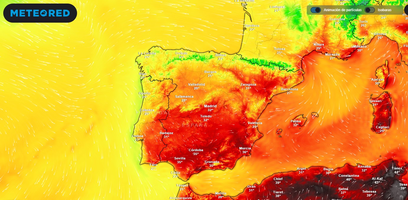 Spaniens Wetter im Überblick: Unbeständiger Wochenstart, Nordwest feucht, Süden brütend heiß bei 35°C