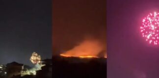 Feuerwerk neben Waldbrand in Cáceres: Feuerwehrmann platzt der Kragen – „Unser Arschlochgesicht…“